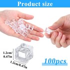100pcs 12mm Fake Ice Cubes  Clear Acrylic Faux Ice Squares  Mini Plastic Reus   