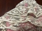 Antique Early 19th C Appliqu  d Net Lace Bonnet W Florals  tambour Fine Net