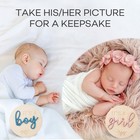 3 Pcs Gender Reveal Sign Baby Birth Boy Girl Hello World Wooden Announcement