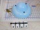 Vintage Glass Light Fixture Globe  Blue   Clear  Beaded Edge  3 Chain  11 