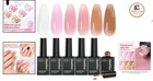 Milky White Pink Brown Jelly Gel Polish Set - Glossy Finish For Nail Art