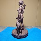 Saso Handcrafted Brown Figurine Female Archer With Deer Free Standing