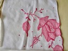 6 Vintage Something Pink Hand Embroidered Applique Flowers Wedding Handkerchiefs