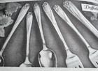 1847 Rogers daffodil Pattern pierced Pie  Demitasse Spoons  Casserole  Etc  1950