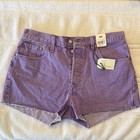Levi   s 501 Women   s Purple Cut Off Denim Shorts Size 32 High Rise Pockets