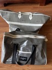 Set Of Two Vintage Lanc  me Travel Bags
