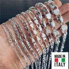 Real Sterling Silver Mens Boys Figaro Solid Chain Bracelet Or Necklace 925 Italy