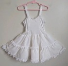 Vintage Little Girls Full Slip White Nylon Petticoat Sz 4 Full Circle Tiered Usa