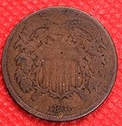 1865 Two Cent Piece 2c Ungraded Civil War Date Us Copper Coin Cc27954