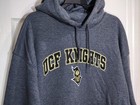 Ucf Knights College Team Logo Fleece Pullover Hoodie Sweatshirt Gray Mens Large