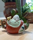Vintage Mid-century Chinese Porcelain Teapot W  Shou Xing  The God Of Longevity 
