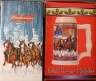 Vintage Christmas Set Budweiser Holiday Steins  2003   2007 With Boxes