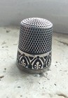 Antique Simons Bros Sterling Silver Thimble With Personal Monogram -1850-1910