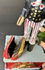 Vintage The Book Of Knowledge Cast Iron Mechanical Uncle Sam Coin Bank - Works