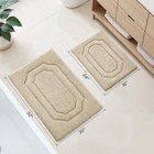 2 Pcs Bathroom Rug Set Extra Soft Absorbent Microfiber Plush Bath Mat Beige