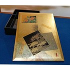 Japanese Lacquer Letter Document Box 11 61inch Gold Floral Calligraphy Tool