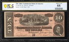 T-68 1864  10 Confederate Currency Pcgs 55 Civil War Ten Dollar Bill 43158