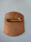 Vintage Enamel On Copper Stylized Swirl Pin Brooch Wonderful Color