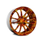 19 x38  Hydrographic Film Hydro Dipping Water Transfer Fist True Fire Flame  18