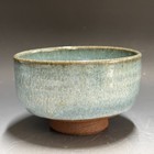 Kojin Kiln  B383   Japanese Pottery Chawan Jun-glazed Tea Bowl Sado Vintage