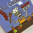 Mexican Talavera Style Ceramic Tile Day Of The Dead Chef cook Skeleton  Calavera