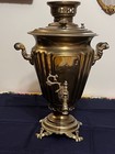 Antique Russian Brass Semovar Tula Tea Urn 1880-1910 Ornate Handles Imperial Era