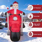 Christmas Inflatable Santa Claus Riding Motorcycle With Snowman Penguin Blow Up