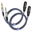 2 Pack 1 4 Trs Male To 3pin Xlr Female Microphone Cable balanced 6 35mm Trs T   