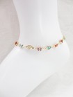 Crystal Anklet Dainty Butterfly Heart Ankle Bracelet Charms Gold Boho Colorful