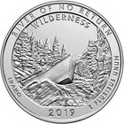 2019-p 5 Oz Burnished Atb Frank Church River Of No Return Wilderness Silver Coin