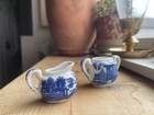 Vintage Child s Miniature Blue Willow Style Tea Set  Made In Japan - Incomplete