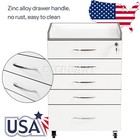 Dental 5 Drawers Trolley Cart Acrylic Medical Mobile Rolling Cart Wooden Cabinet