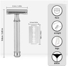 Single Blade Safety Razor Double Edge Razor For Men W  Stand   5 Platinum Blades