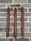 Antique Wooden Walking Cane     Solid Brass Handle  Vintage Walking Stick Gift
