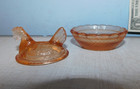Pink Glass Hen On Nest Mini Animal Covered Salt Cellar Basket Weave 2 5 