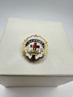 Vtg Baptist Sunday School Attendance Pin Little Systems Enamel Gold Tone