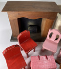 Vintage Dollhouse Miniatures Lot Of 25 Wood And Upholstered Furniture Pieces
