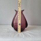 11 5  Blenko Pouch Vase  535 Amethyst With Applied Fins By Winslow Anderson