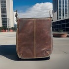 Fossil Brown Pebbled Leather Messenger Crossbody Shoulder Bag 10  X 11  X 2 