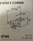  hdg  5-hole Double Corner Wing Fitting Bracket Unistrut Channel  4744g P2345