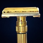 Vintage 1950s Gillette D1 Toggle Gold Razor Red Dot D-1