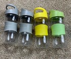 Set Of 4 Glass Baby Sippy Cups Silicone Sleeve Toddler Drinking Cups With Handle