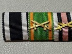          Wwi German 4-place Ribbon Bar     Ek2  Saxon Albert Order  Honor Cross  Ls4