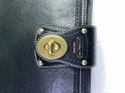 Coach Black Leather Planner  Agenda  With Gold-tone Turnlock