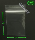 3  X 4  Heavy Duty 6 Mil Resealable Zip Seal Lock 3x4  6 Ml Clear Plastic Bags