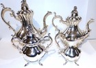 Reed   Barton Silverplated Winthrop Pumpkin Coffee Tea Set  1795 W Flaws--- Read