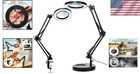 Versatile Led Magnifying Lamp - 12x Magnification With Clamp   Stand For Crafts