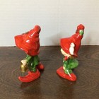 Lefton Pair Of Pixie Elves Porcelain 1950 s Made In Japan Holiday Christmas Elf