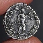 Emperor Hadrian Romulus Denarius Ancient Roman Empire Silver Coin 130ad Toning