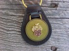 Packard Crest Antique Gold Leather Key Fob Nos Hi-quality Classy Key Holder